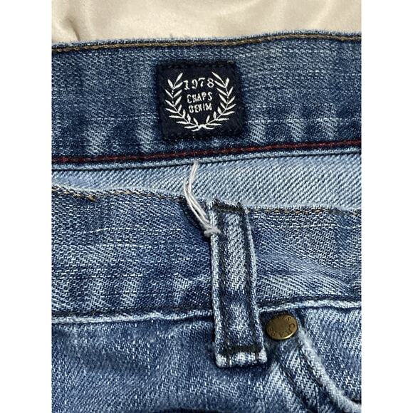 Chaps Jeans Mens Denim 38x32 Blue Slim Straight Fit Cotton Spandex - Picture 3 of 8